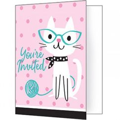 Purrfect Cat Party Invitations - pk8
