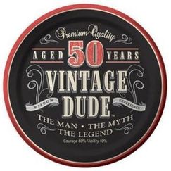 Vintage Dude 50th Snack Plates