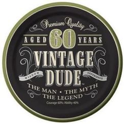 Vintage Dude 60th Snack Plates