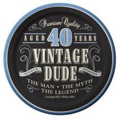 Vintage Dude 40th Snack Plates