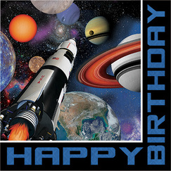 Space Blast Birthday Napkins (pk16)