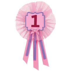 Pink 1st Birthday Badge