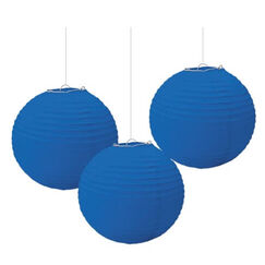 Royal Blue Round Lanterns - pk3