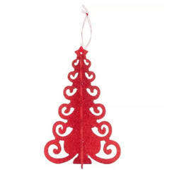 3D Red Christmas Tree (26cm)