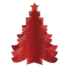 Red MDF Christmas Tree (26cm)