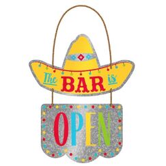 Bar Is Open Sombrero Sign (26cm)