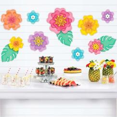 Summer Hibiscus Wall Decorations (pk12)