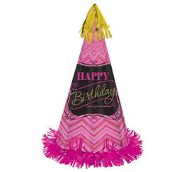 ! Large Pink Happy Birthday Party Hat