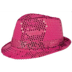 ! Hot Pink Sequin Fedora Hat