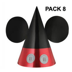 Mickey Mouse Party Hats - pk8