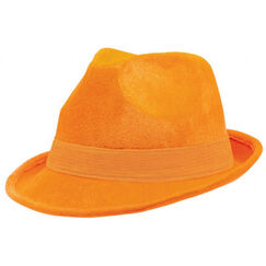 Orange Velour Fedora Hat