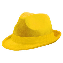 Yellow Velour Fedora Hat