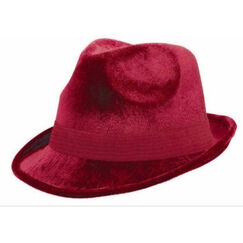 Burgundy Velour Fedora Hat