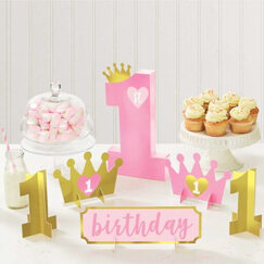 1st Birthday Pink Gold Table Kit