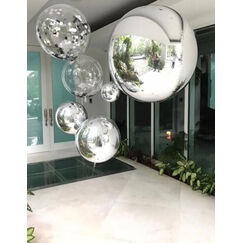 Metallic Silver Orbz Balloon (40cm)