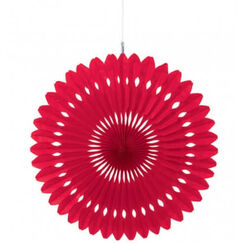 Hanging Red Fan Decoration (40cm)