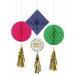 Birthday Dots Hanging Decorations - pk3