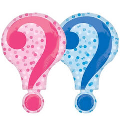 Gender Reveal Pink/Blue Question Mark Balloon (71cm)