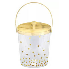 Metallic Gold Dots Ice Bucket