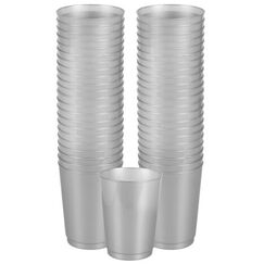 Silver Plastic Tumbler Cups (295ml) - pk72