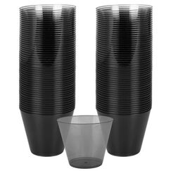 Black Plastic Cups (266ml) - pk72