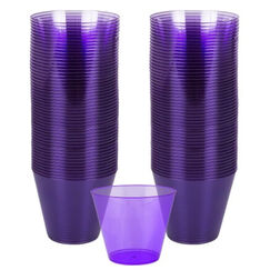 Purple Plastic Cups (266ml) - pk72