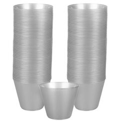 Silver Plastic Cups (266ml) - pk72