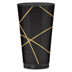 Black Gold Plastic Tumbler Cups (473ml) - pk16