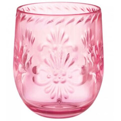 Boho Vibes Pink Plastic Glass