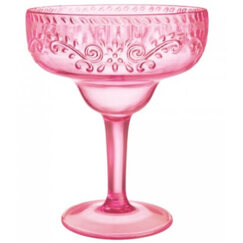 Boho Vibes Pink Margarita Glass