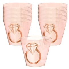 Blush Wedding Plastic Cups - pk30