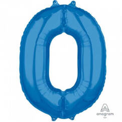 Blue Number 0 Balloon (66cm)