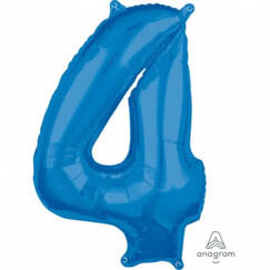 Blue Number 4 Balloon (66cm)