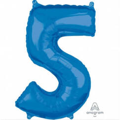 Blue Number 5 Balloon (66cm)
