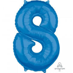Blue Number 8 Balloon (66cm)
