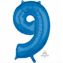 Blue Number 9 Balloon (66cm)