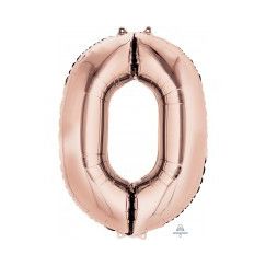 Number 0 Balloon - Rose Gold