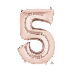 Number 5 Balloon - Rose Gold