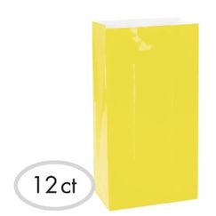 Yellow Paper Treat Bags - pk12