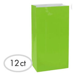 Lime Green Paper Treat Bags - pk12
