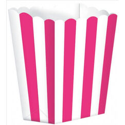 ! Bright Pink and White Treat Boxes - pk5