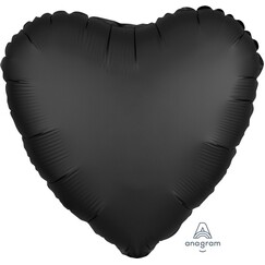 Black Heart Satin Balloon (45cm)