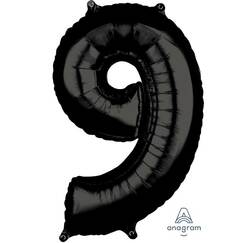 Black Number 9 Balloon (66cm)