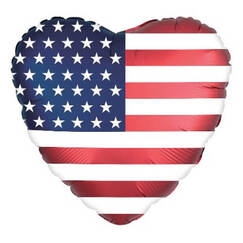 USA Flag Heart Balloon (45cm)