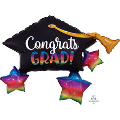 Holographic Congrats Grad Cap Balloon (86cm)