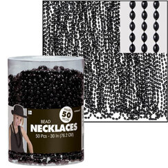 Black Bead Necklaces - pk50