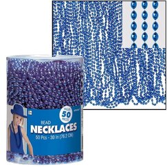 Blue Bead Necklaces - pk50
