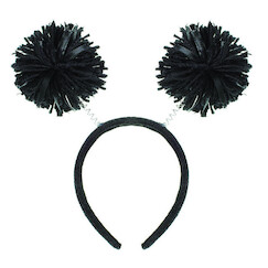 ! Black Pom Pom Head Bopper Headband