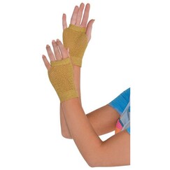 Gold Fishnet Gloves