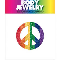 Rainbow Glitter Peace Sign Body Jewellery